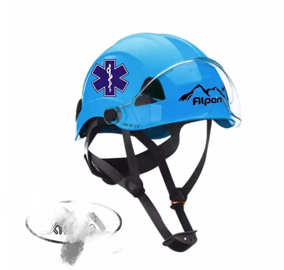Factory directly ANSI Type I Class E rescue rock Climbing Electrically Insulating CE safety helmet with safety goggle