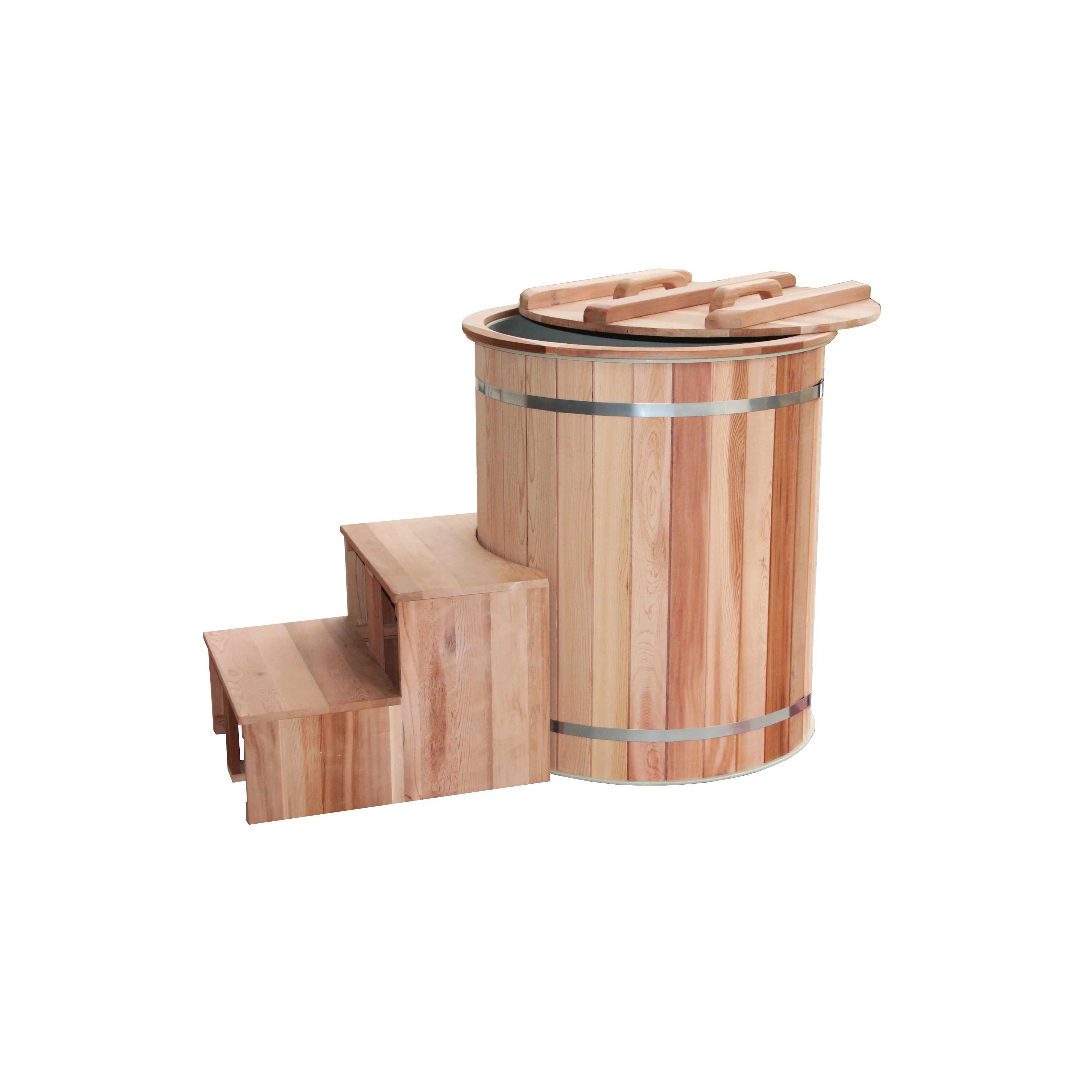 Keya Sauna Barrel Cold Plunge Tub Ice Bath Cedar Wood Cold Plunge Ice Barrel Cold Plunge Therapy Tub Ice Bath Chiller And Filter