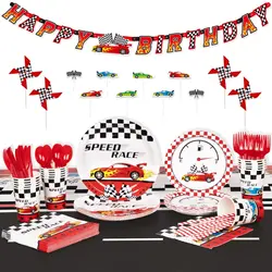 Race Car Theme Birthday Party Decoration Children Favor Party Tableware  For Kids  Birthday Party Supplies