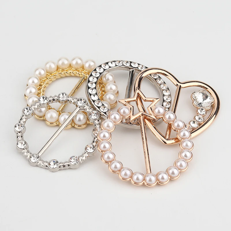 fashion metal buckle with  rhinestones for garments