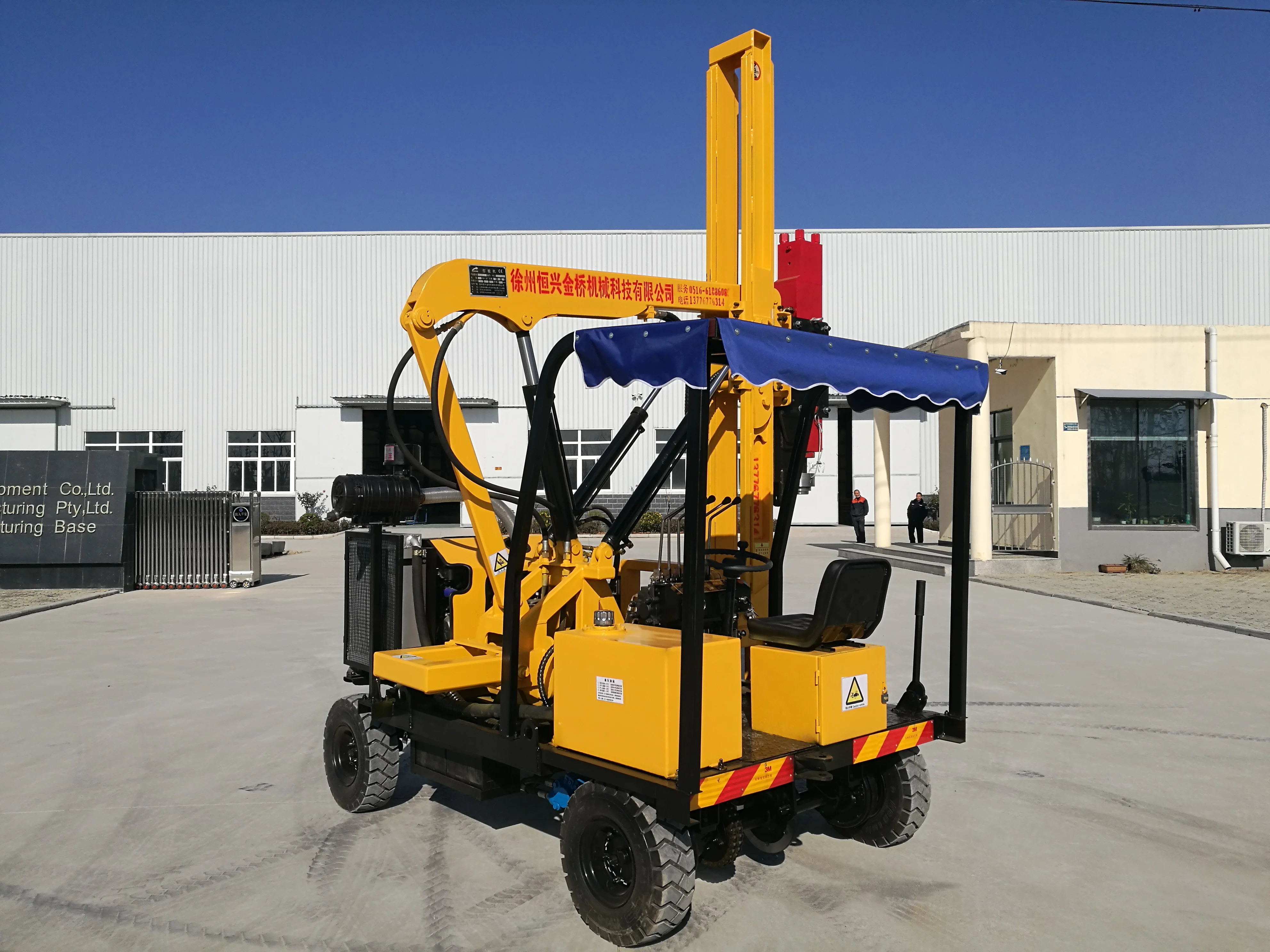 Used highway guardrail barrier piling road driving machine