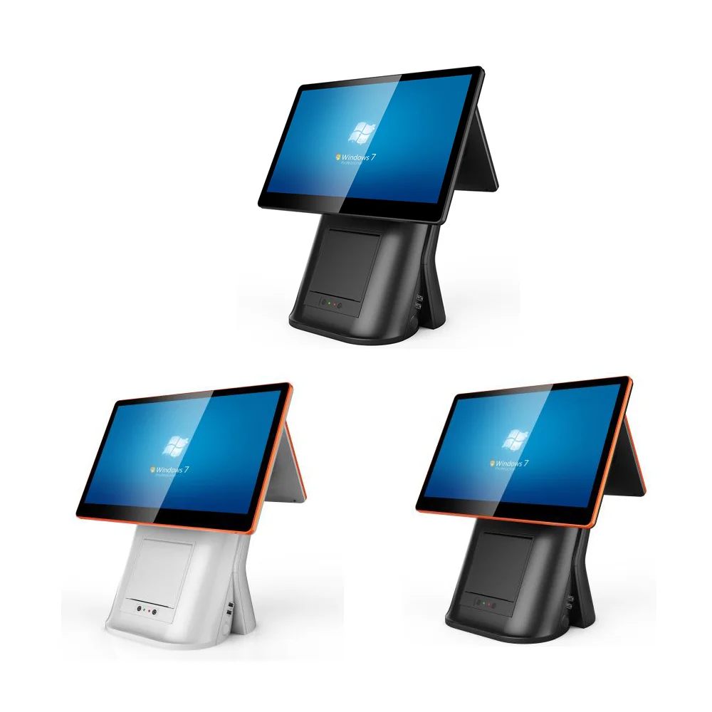Dual Screen Display 15.6 Inch Capacitive Touch Screen Cash Register POS Windows Mahine All In One POS System