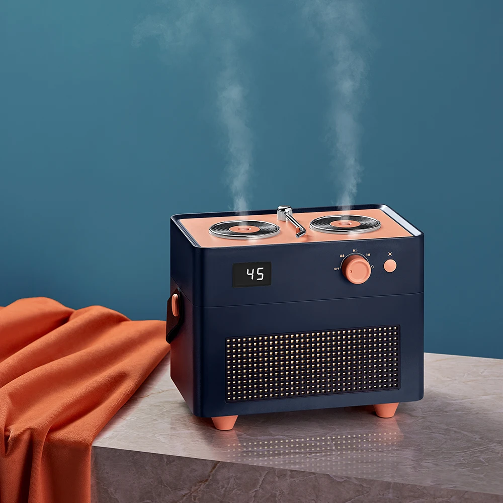 
В стиле ретро большой емкости двойной спрей перезаряжаемые ультразвуковой увлажнитель воздуха USB портативный ультразвуковой увлажнитель воздуха 