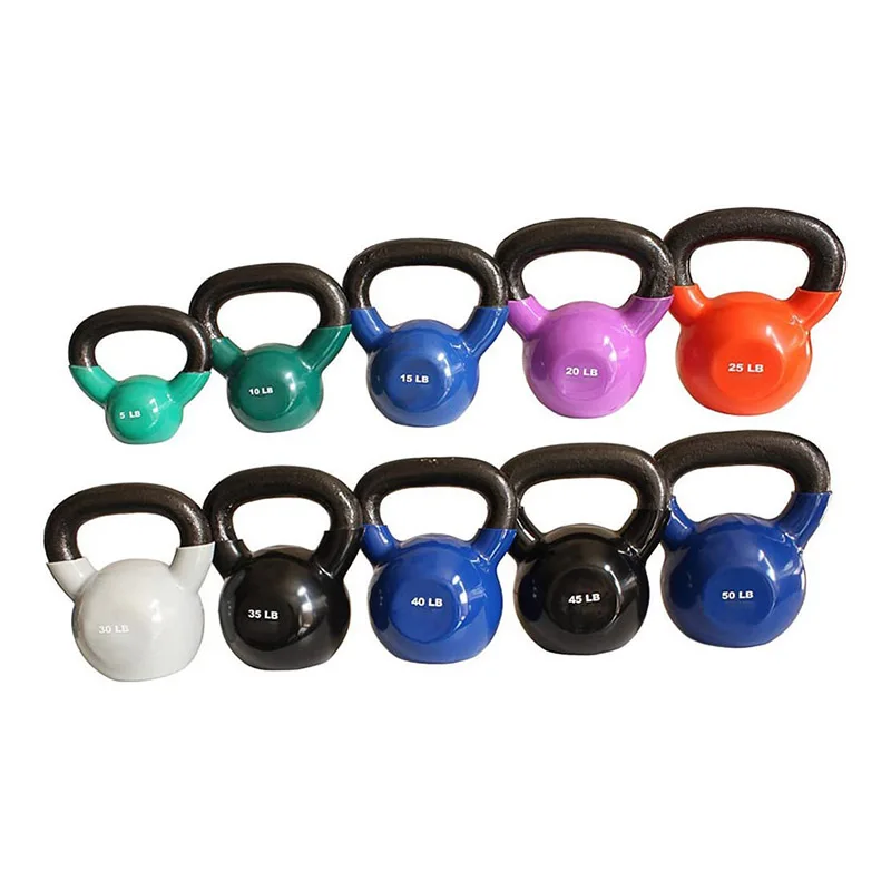 OEM gym fitness custom best  cast iron grip handle vinyl neoprene weight kettle bell set adjustable kettlebell