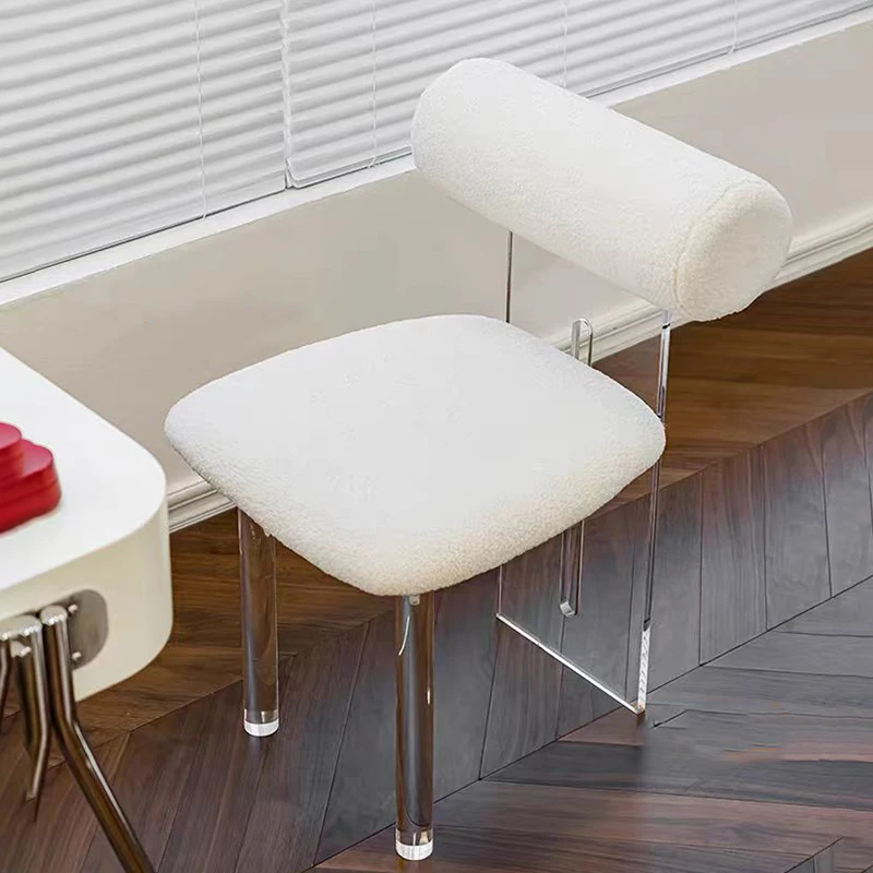 Clear Acrylic Transparent Chair for Home Furniture Living Room Simple Leisure Chair Backrest Dining Chair