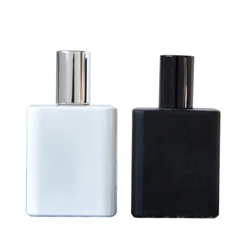 High Quality Custom Logo Black White Perfume Bottle 50 ml 30ml Glass Refillable Spray Perfume Bottles