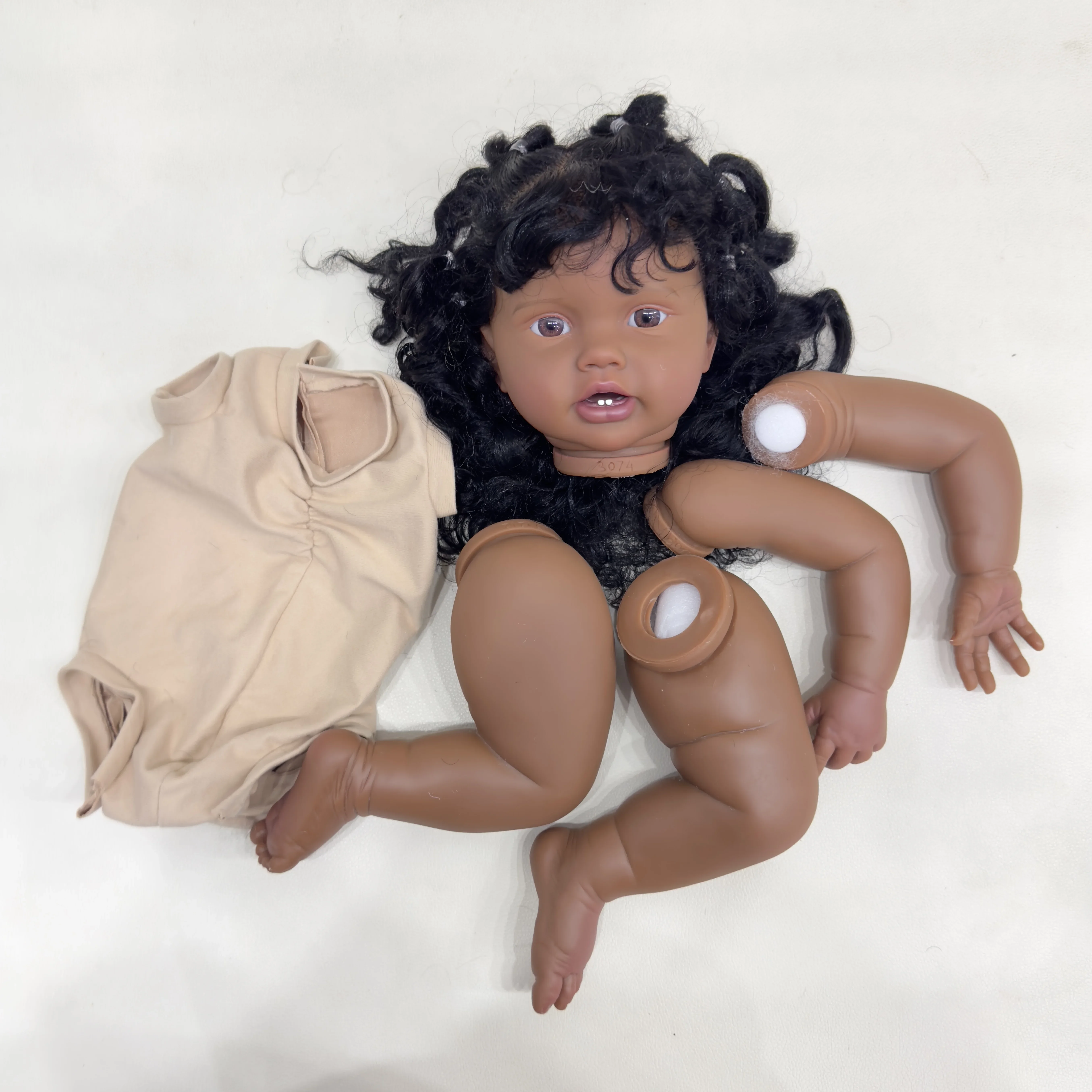 NPK 24inch Lottie Lifelike Reborn Doll kit painted Doll kit Unfinished Doll parts with Hand Rooted Hair