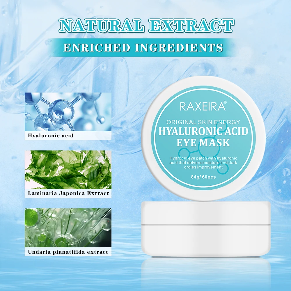 Private Label Custom Shape Anti-Wrinkle Reduce Dark Circles Hyaluronic Acid Under Eye Crystal Mask With Hyaluronic Acid