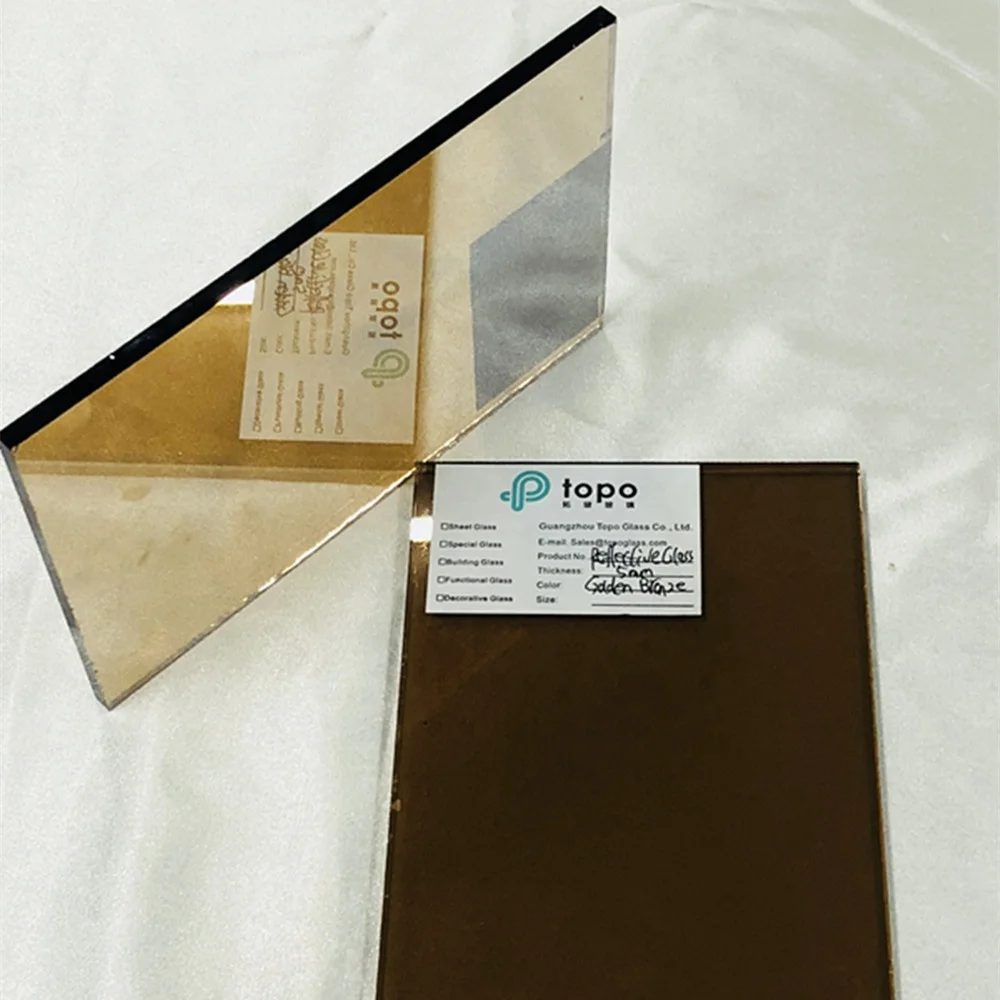 
5mm 6mm Hot Sale Dark Bronze / Golden Bronze Reflective Glass for Building (R-GB) 