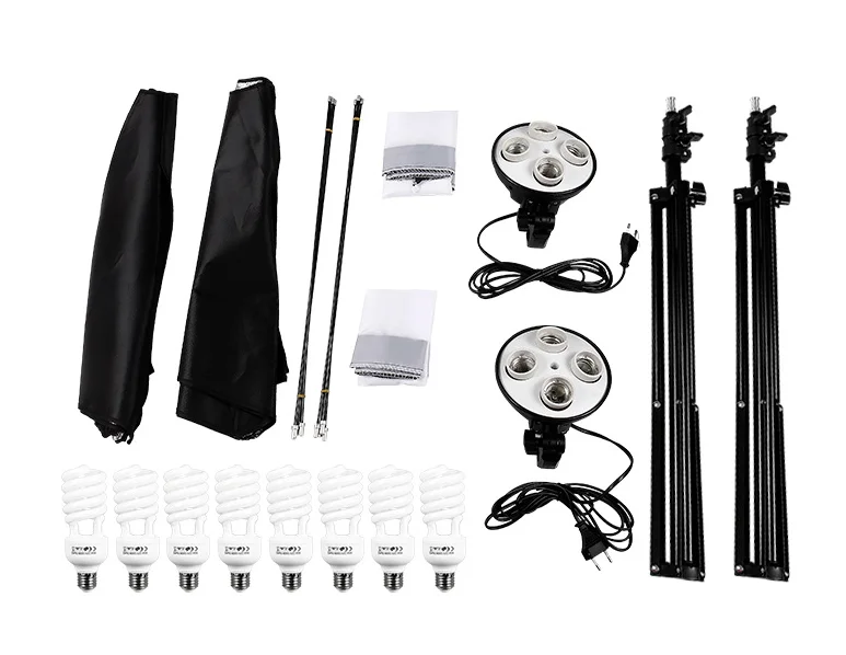 E-reise Photo Studio Softbox 50*70cm Diffuser 4 in 1 Socket E27 Lamp Holder 2M Light Stand Tripod Photo Studio Kit