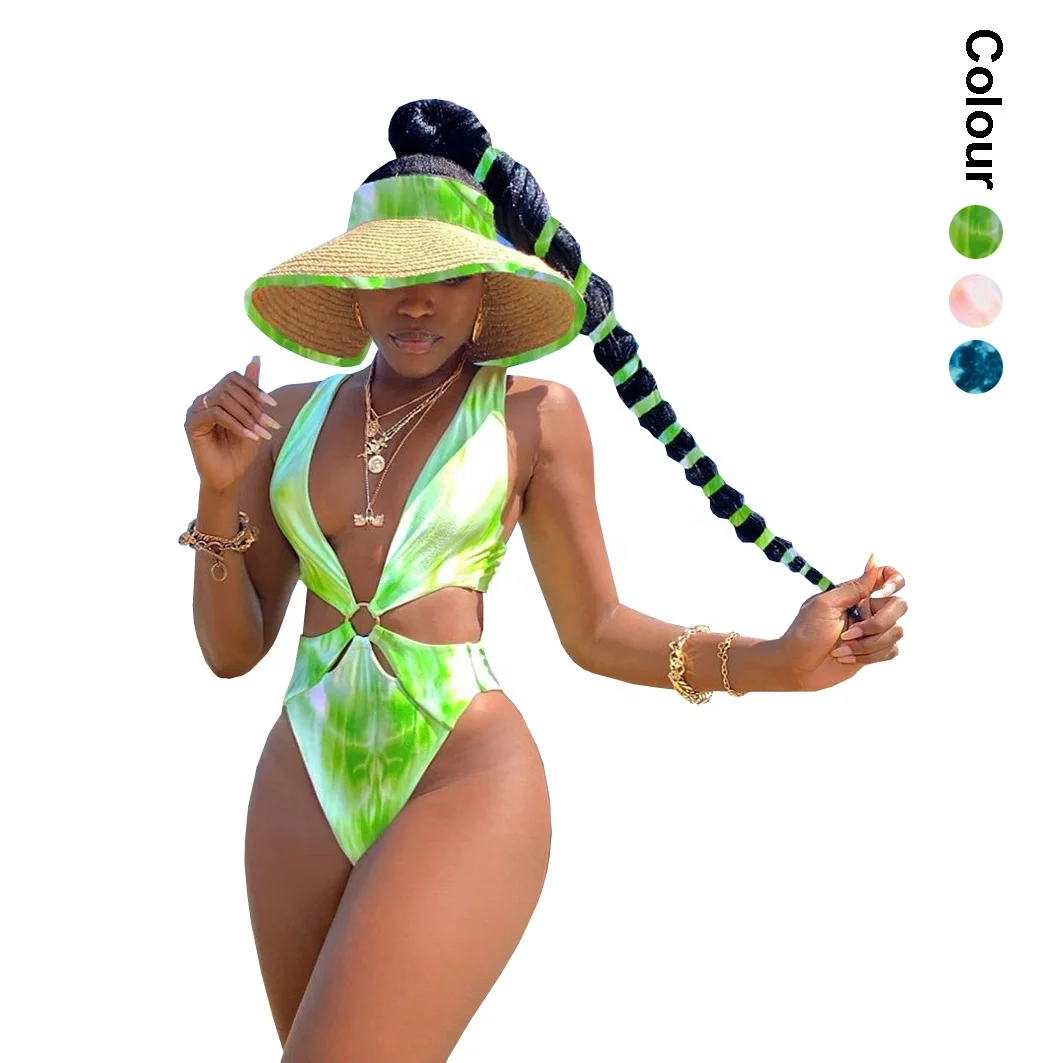 Women Plus Size XXL One Piece Swimsuit Tie Dye Bikini Bathing Suit Swimwear