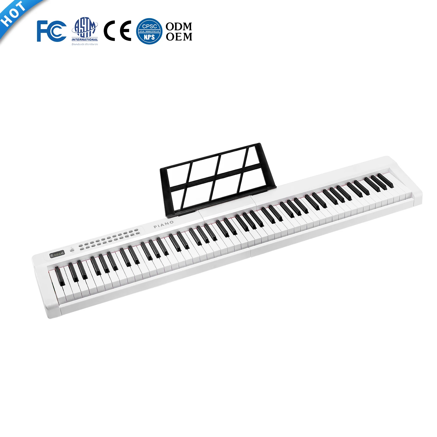 ABS Recorder Music Instrument 88 Weighted Piano Keys USB MIDI APP MIDI Digital Piano Controller Synthesizer for Dealer (1600459152541)
