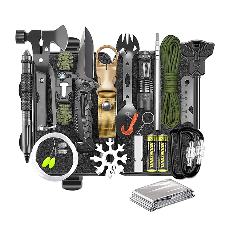 GARIDA New Adventure mountaineering survival vehicle multi-functional 18-piece emergency survival kit for outdoor