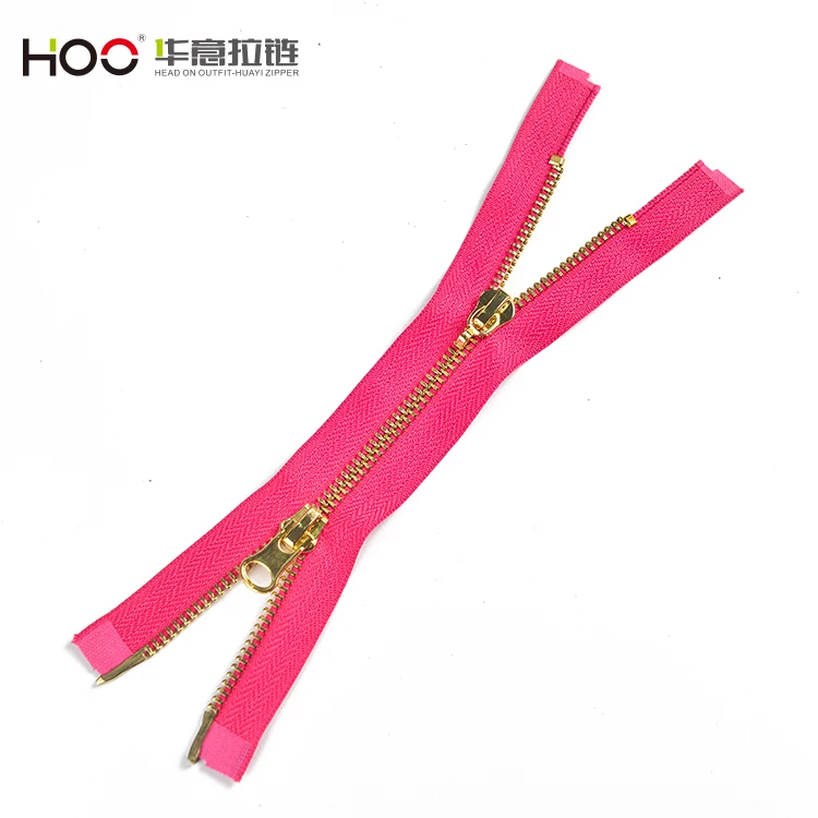 Wholesale High Quality Custom Metal Zipper3# 5# Double open Metal Zipper for Clothing Bags