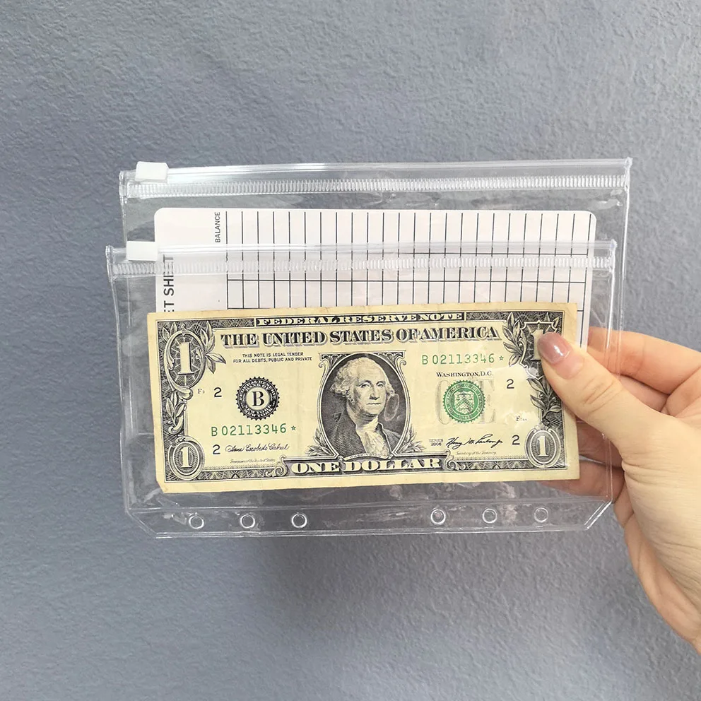 Spot Wholesale Waterproof Thickened Clear Pvc Pouch A6 Pvc Cash Envelopes Zipper Bag Organizer With Pockets