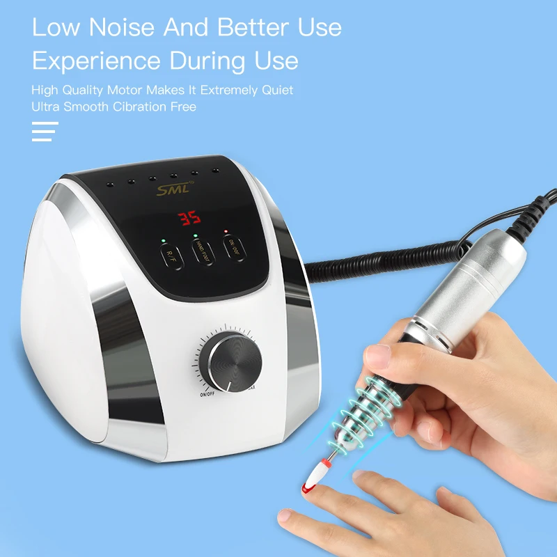 SML 2022 New Arrival Nail Drill Machine 35000rpm Manicure Pedicure Nail Art Polisher Hot Sale on Amazon