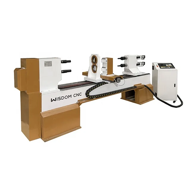 WISDOM CNC wood lathe machine with digital display