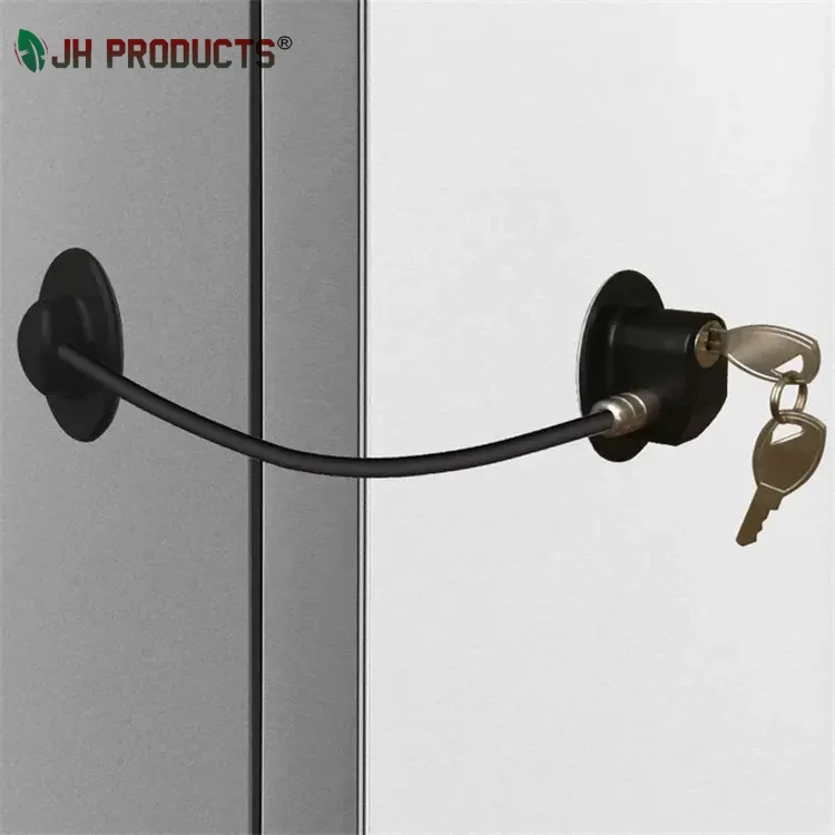 Spot quick delivery zinc alloy refrigerator lock for kids white black refrigerator lock combination