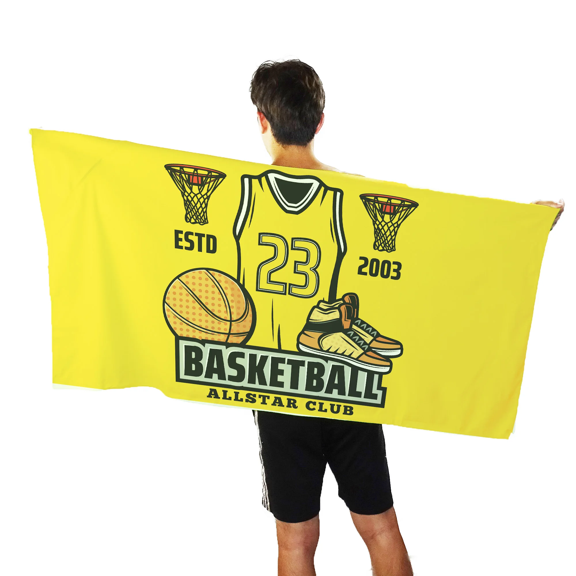 Quick dry custom basketball sports sand free for sports events souvenir microfiber  towel