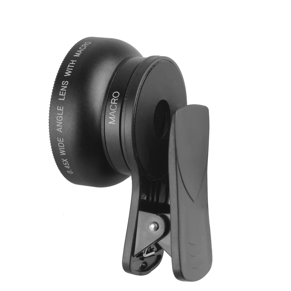 Universal Smartphone Lens 0.45X Super Wide Angle Lens+12.5X Macro Lens For iPhone 13 12 11 Samsung Huawei Xiaomi