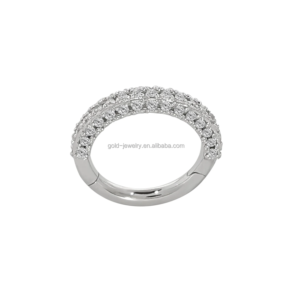 Wholesale 14K Real White Gold Nose Rings Fine Jewelry Piercing Real Diamond Body Jewelry Custom Jewelry Hot Selling