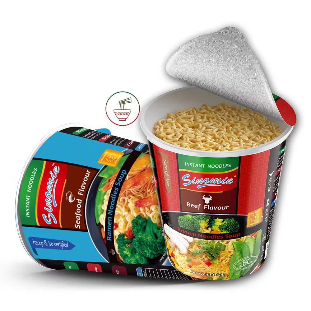 Chinese Wholesale Promotional Top Quantity Healthy Hot Oil Fried Beef Flavor Cup Instant Noodles