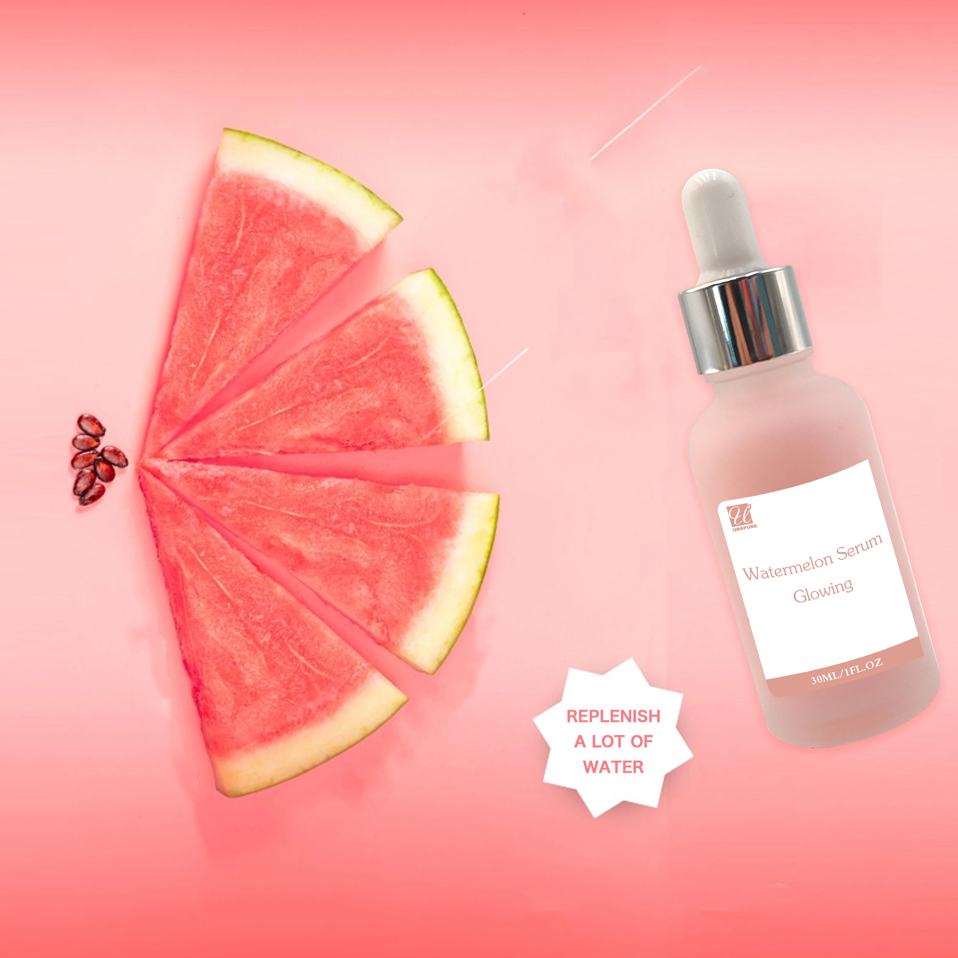 skin care skin rejuvenation lightening  glowing watermelon face milk  Vitamin c Hyaluronic acid serum for hyperpigmentation