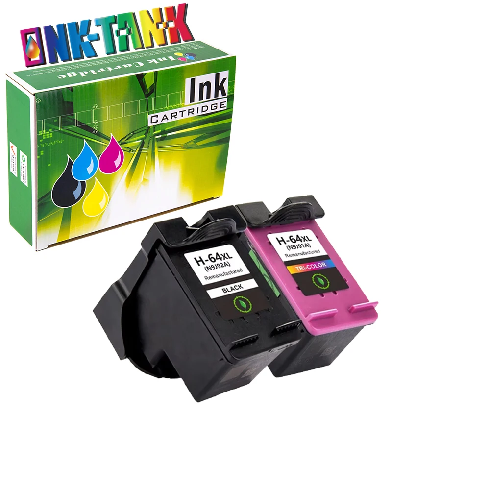 INK-TANK 64 XL 64XL Premium Remanufactured Color Ink Cartridge for HP64 for HP ENVY Photo 6220 6222 7120 7130 7134 Printer