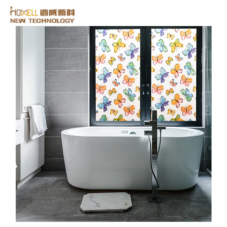 Статическая липкая оконная пленка рулон печатных конструкций ПВХ Декоративная