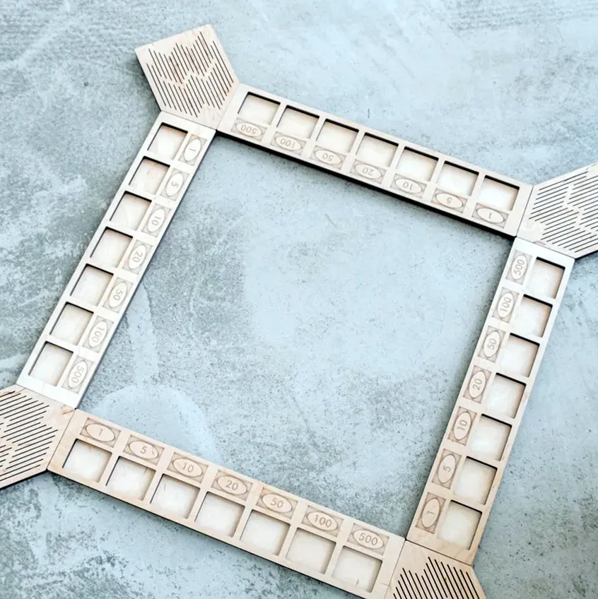 Custom Monopoly Game Organizer  laser cut engraved Monopoly Money Board Organizer wooden for gifts