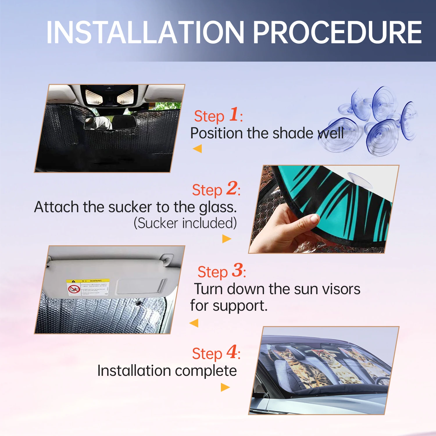 PE Bubble Foldable Car Sun Shades Front Custom Printing Car Sunshade Windscreen Car Umbrella Windshield Sun Reflector Sunshade