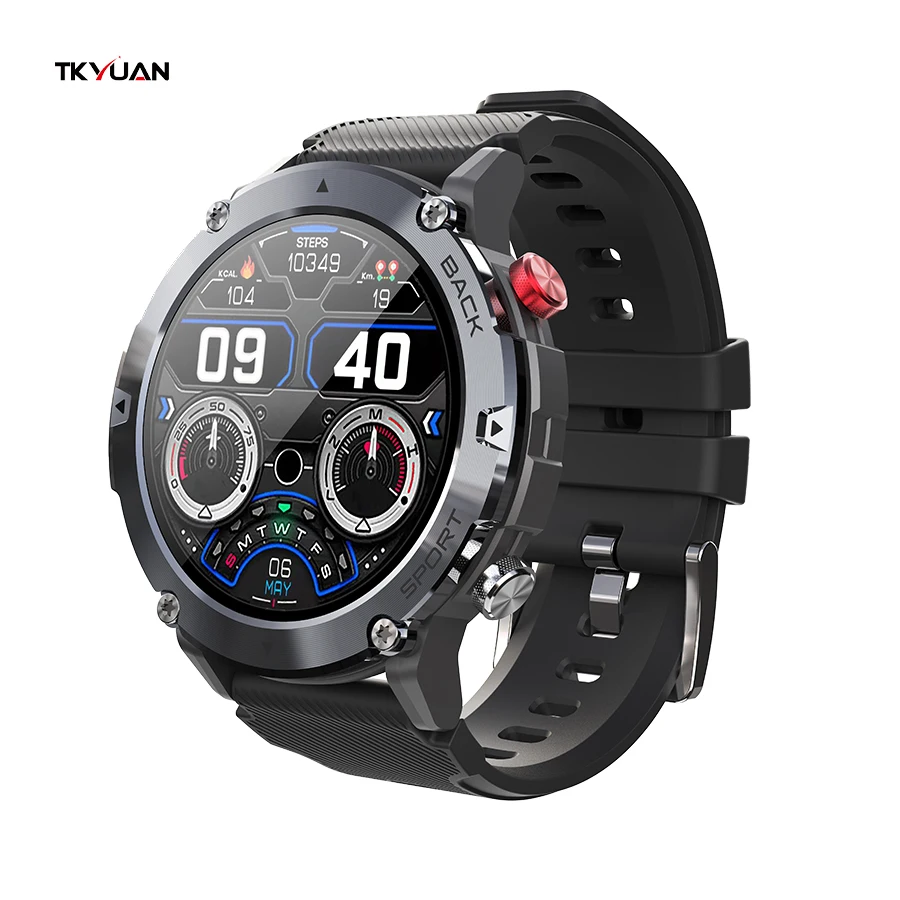 TKYUAN 2022 New 1.32inch 360*360 HD screen BT call Phone C21 Smart watch 128M Large Memory Sports Men Outdoor Sports Smartwatch