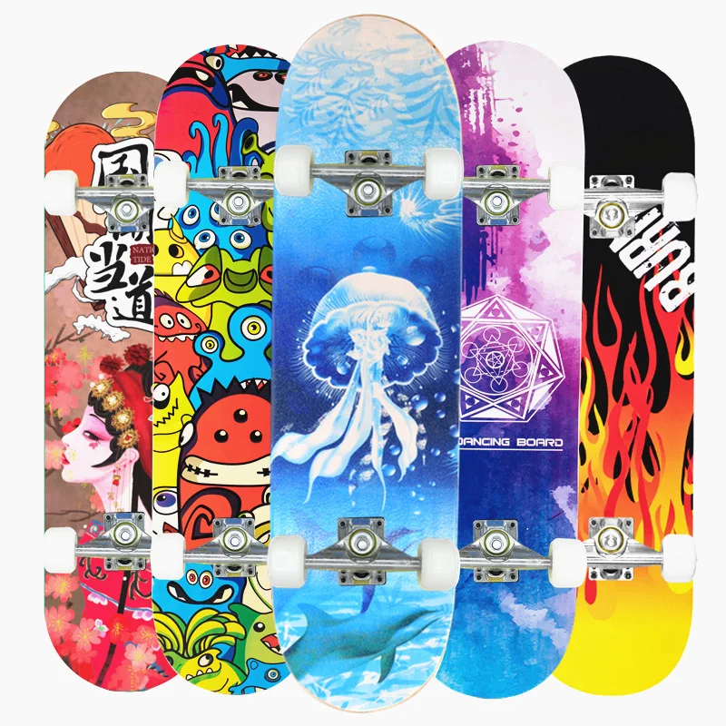 Оптовая продажа дешевые patineta 31 дюймов полный скейтборд для начинающих Индивидуальные детские скейтборды