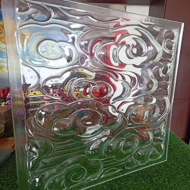 3mm Hot Melt Glass Art Wall Decor Customized Design Textured Patterned Kiln Cast Tempered for