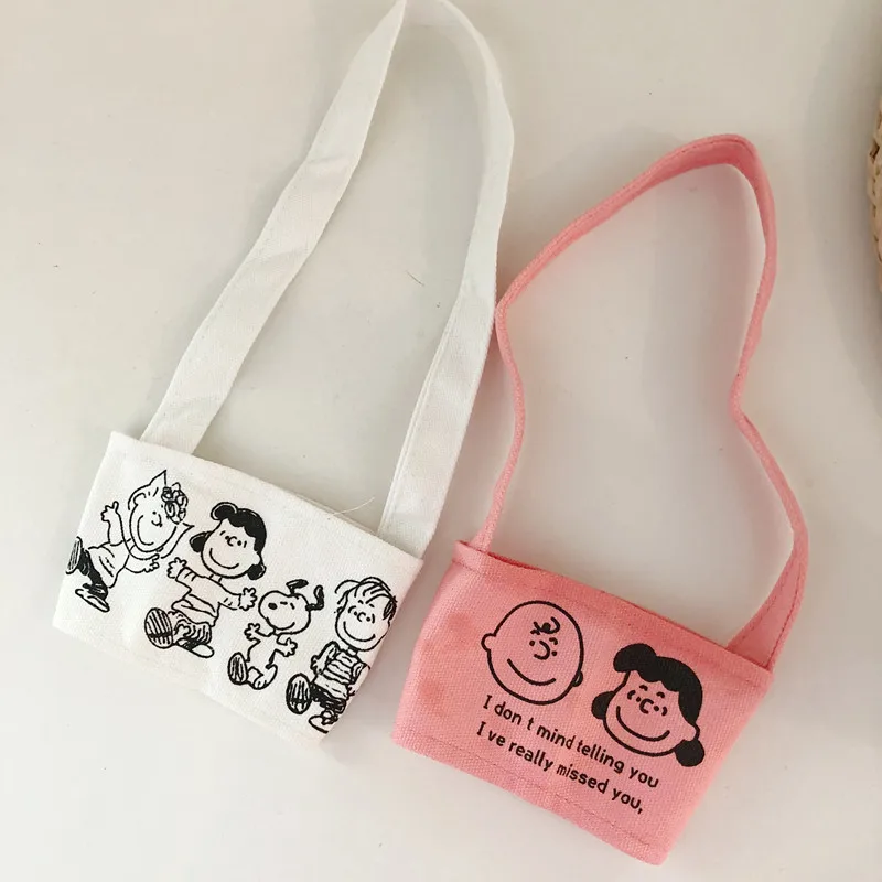 Cotton Canvas Coffee Cup Sleeve Carrier Bag for hot drinks With Handle strap