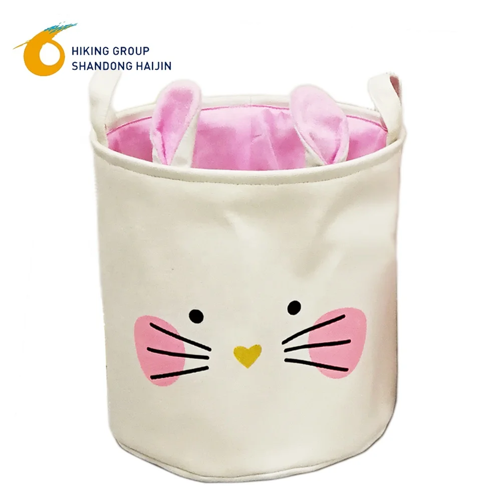 Kids Storage Basket Bedroom Cute Animal Basket For Children Room Laundry Basket With Rabbit Ears Decoration