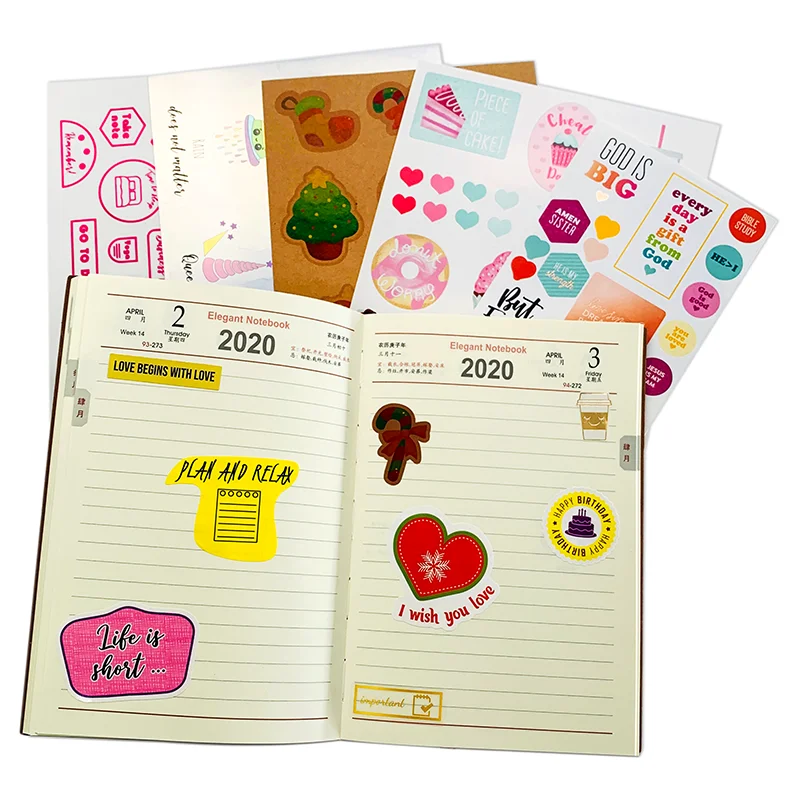 Custom A4 A5 A6 Size Adhesive Foil Planner Stickers, Gold Foil  Kiss Cut Sticker Sheet Printing