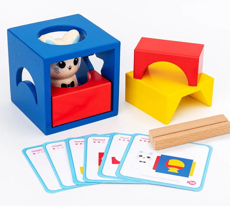 baby educational  logical thinking early toy blocks magic box cat  toy gifts for kids