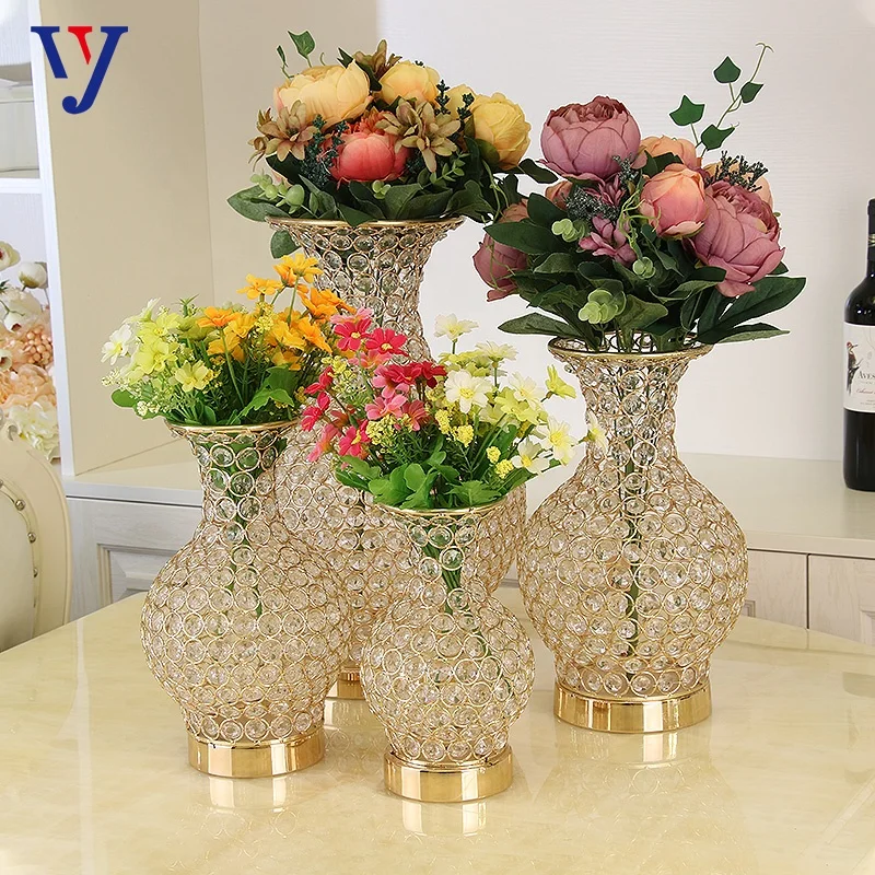 Wedding decorative vase creative metal crystal vase
