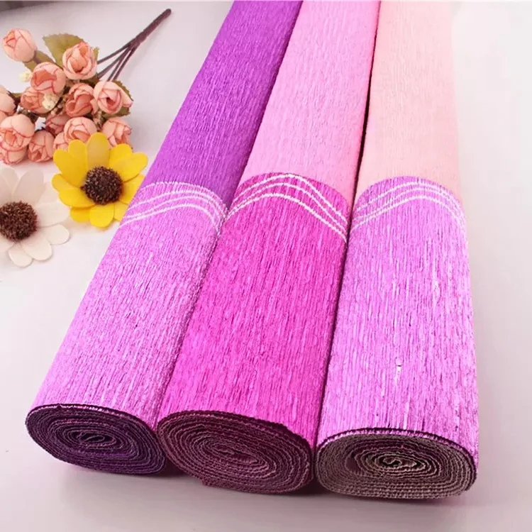 Factory wholesale custom high quality colorful diy handmade flowers crepe paper roll