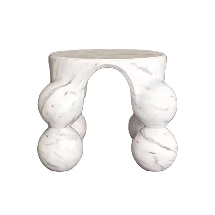 Hand made Luxury End Table Ball Shape Round Table Living Room Marble Sofa Side Table