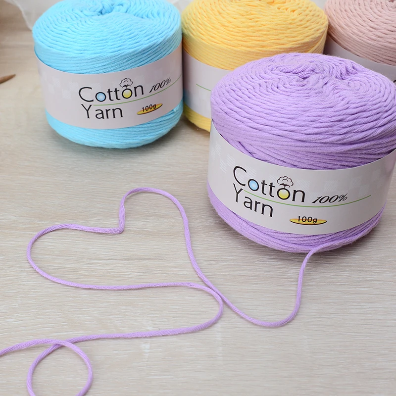 Chinese factory production line hand knitting 16 ply crochet baby 100% cotton yarn