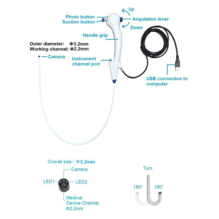 New Arrival Durable Wholesale Medical Flexible bronchoscopy Endoscope Camera Hot Selling veterinary endoscope