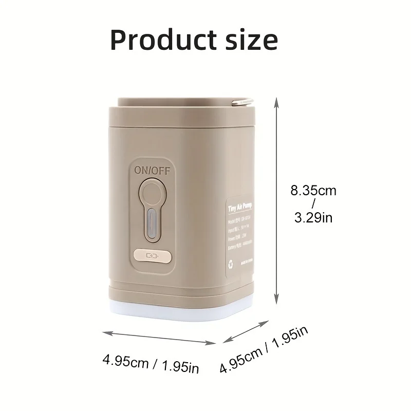 Electric Air Pump Portable Wireless Air Compressor Portable Pocket Air Pump with Camping Lantern USB Rechargeable