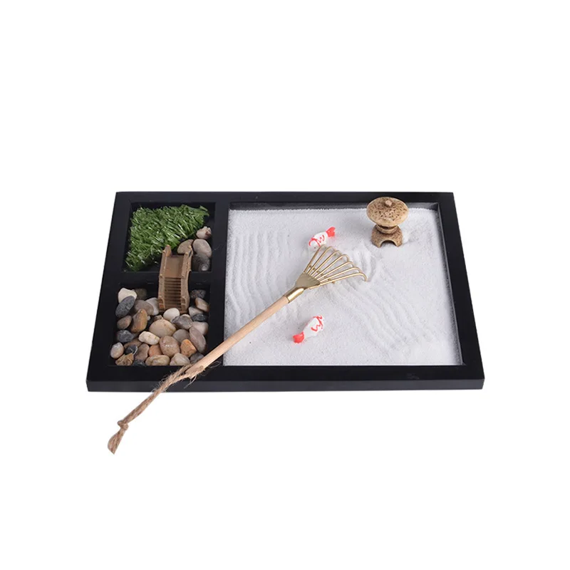 Factory Price Sale Desktop Japanese Mini Kit Zen Garden Gift Set With Rake For Home Decoration