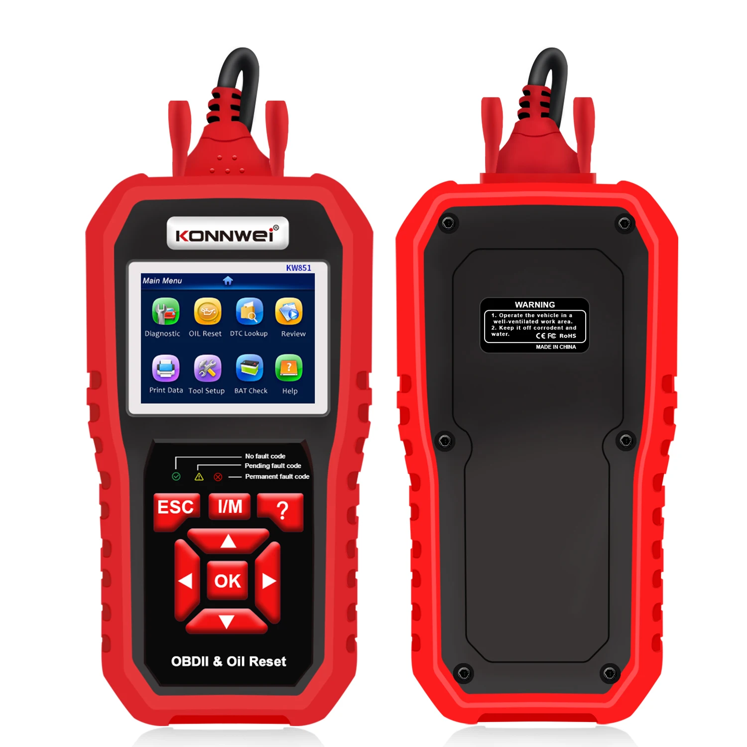 Oil Light/Service Reset Tool OBD2 EOBD Car Diagnostic Scanner KONNWEI KW851