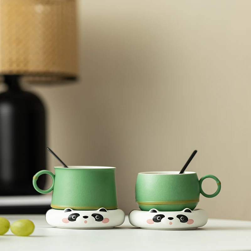 Cute Panda Kung Fu Tea Cup Set Traditional Chinese Design Ceramic Office and Home Coffee Drink Cup