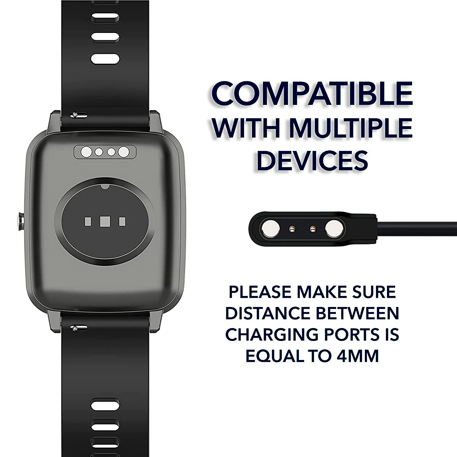Universal Smart Watch Charging Cable 2 Pin 4.0 mm Magnetic USB Smart Watch Charger Cargador Smartwatch 4 pines