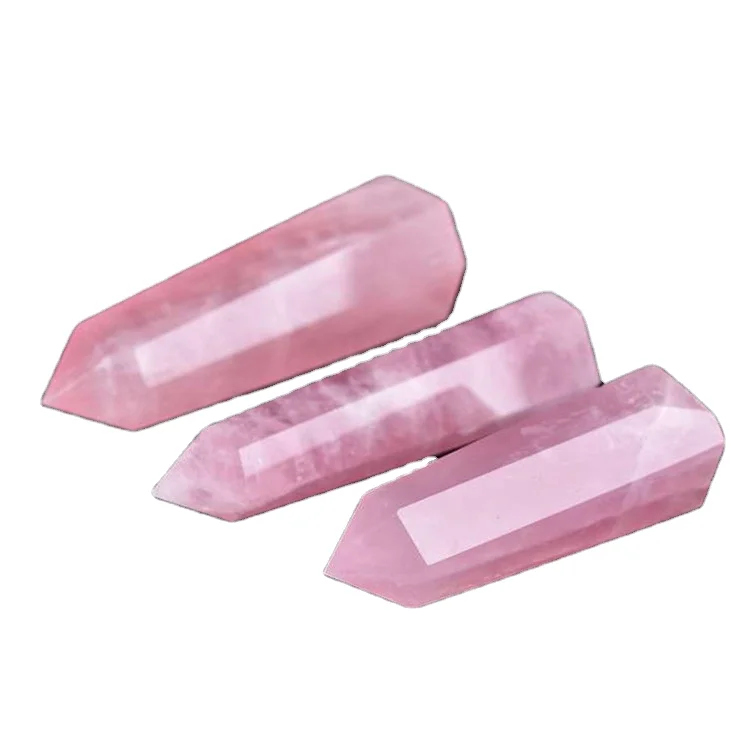 2024 Home Decoration Pieces Luxury Big Rose Quartz Point Natural Stone Wand