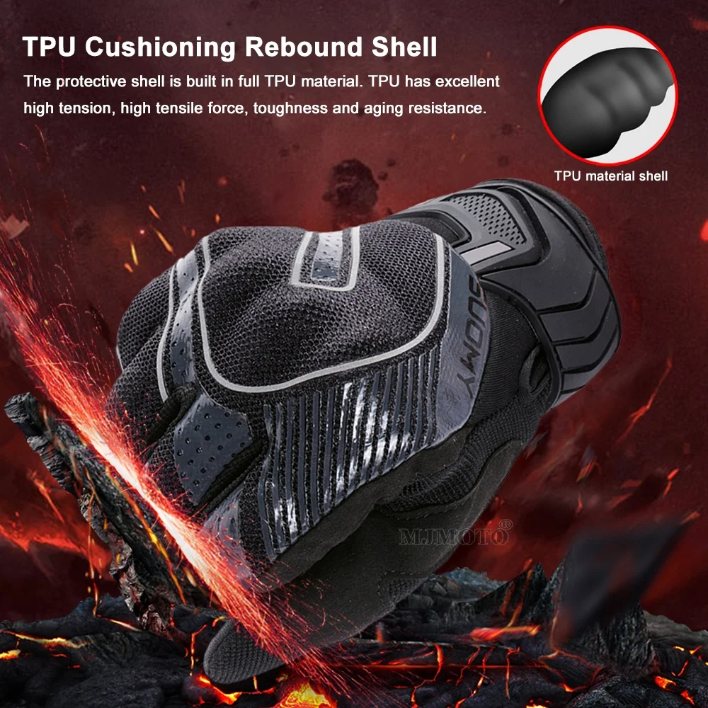 SUOMY Summer Motorcycle Riding Gloves Men Women Motorbike Gloves Breathable Mesh Enduro BMX Biker Motocross Racing Hand Gloves